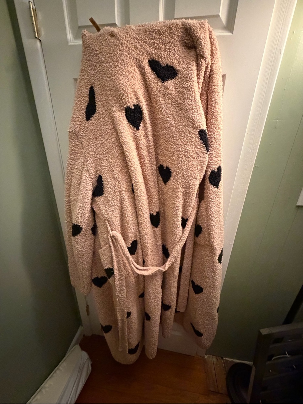 Skims Cozy Mica Heart Pattern Plush Sweater Robe | L/XL